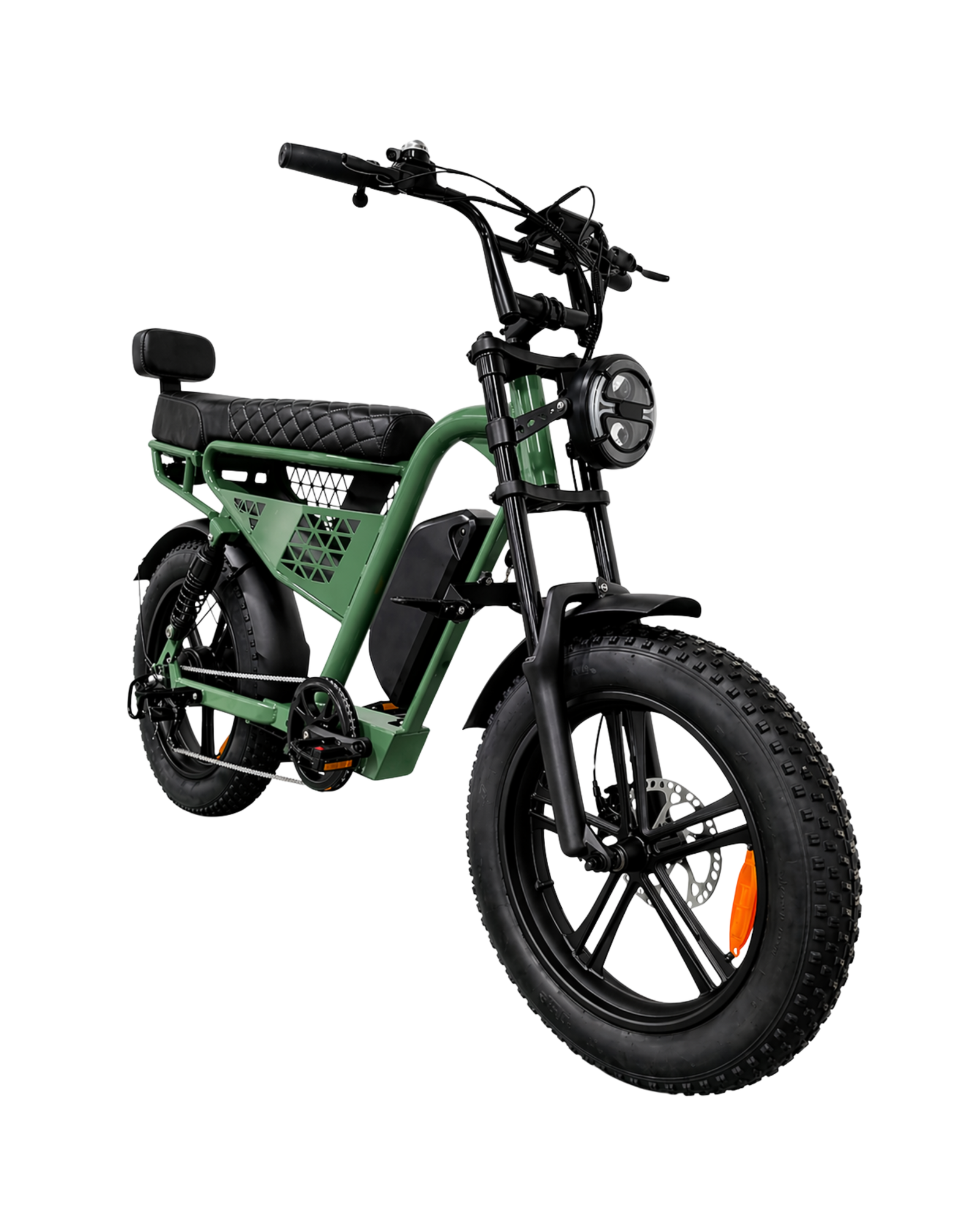 Bicicleta Elétrica EBA220 1000W Verde com Banco Cinza